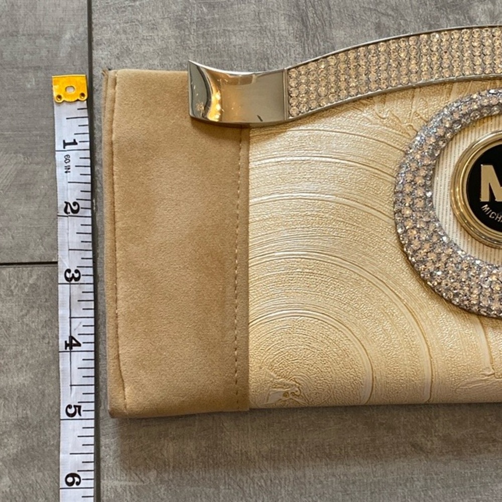 Fashion Inspired Gold/Rhinestone Clutch Bag - Picture 6 of 6